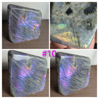 Polished Labradorite freeform crystal from Syn's Crystal Co, showcasing its iridescent flash and smooth, natural shape for intuition and protection.