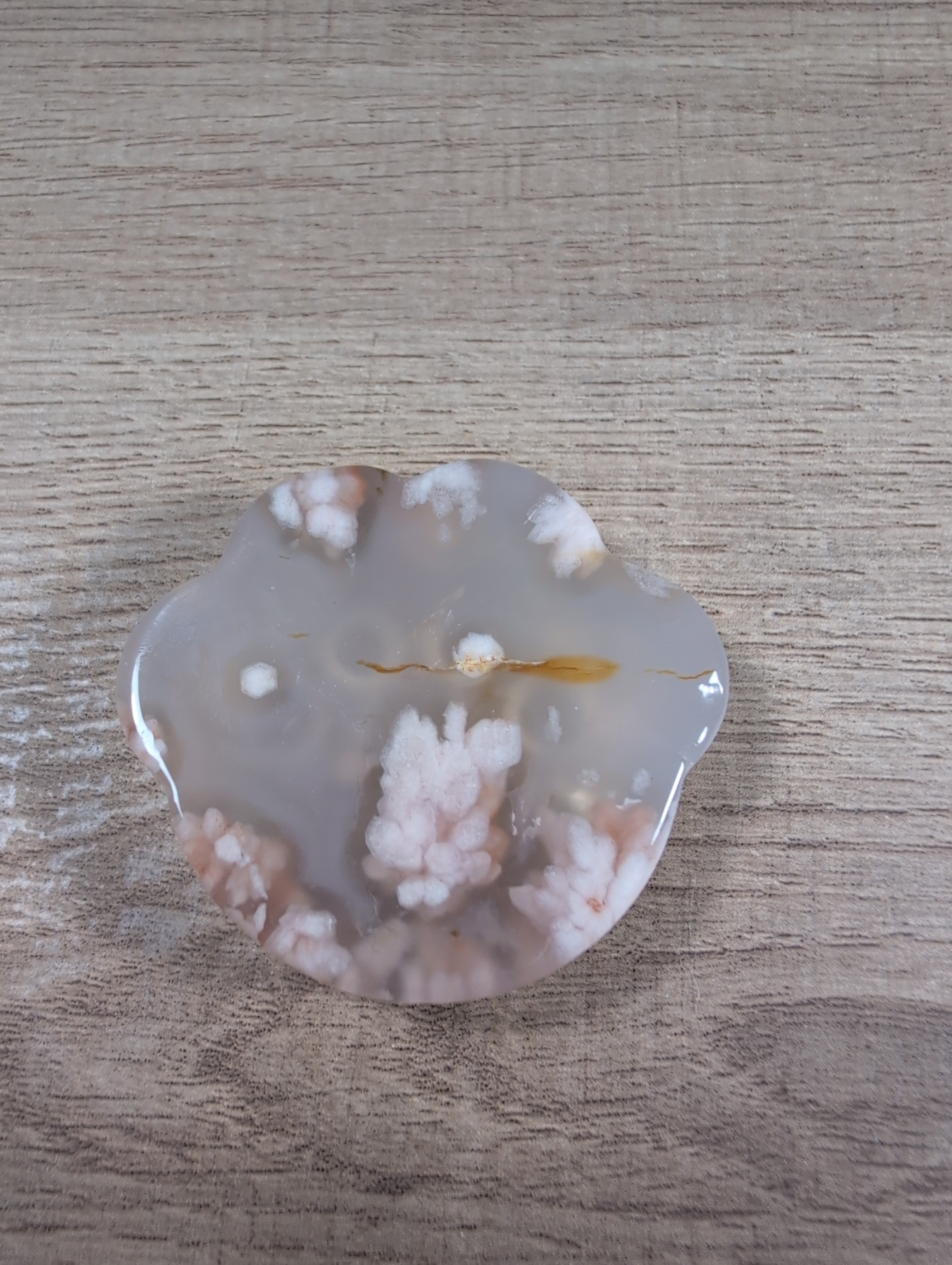 Flower Agate bowl with paw print and floral design, showcasing vibrant colors and intricate patterns, perfect for decorative display.