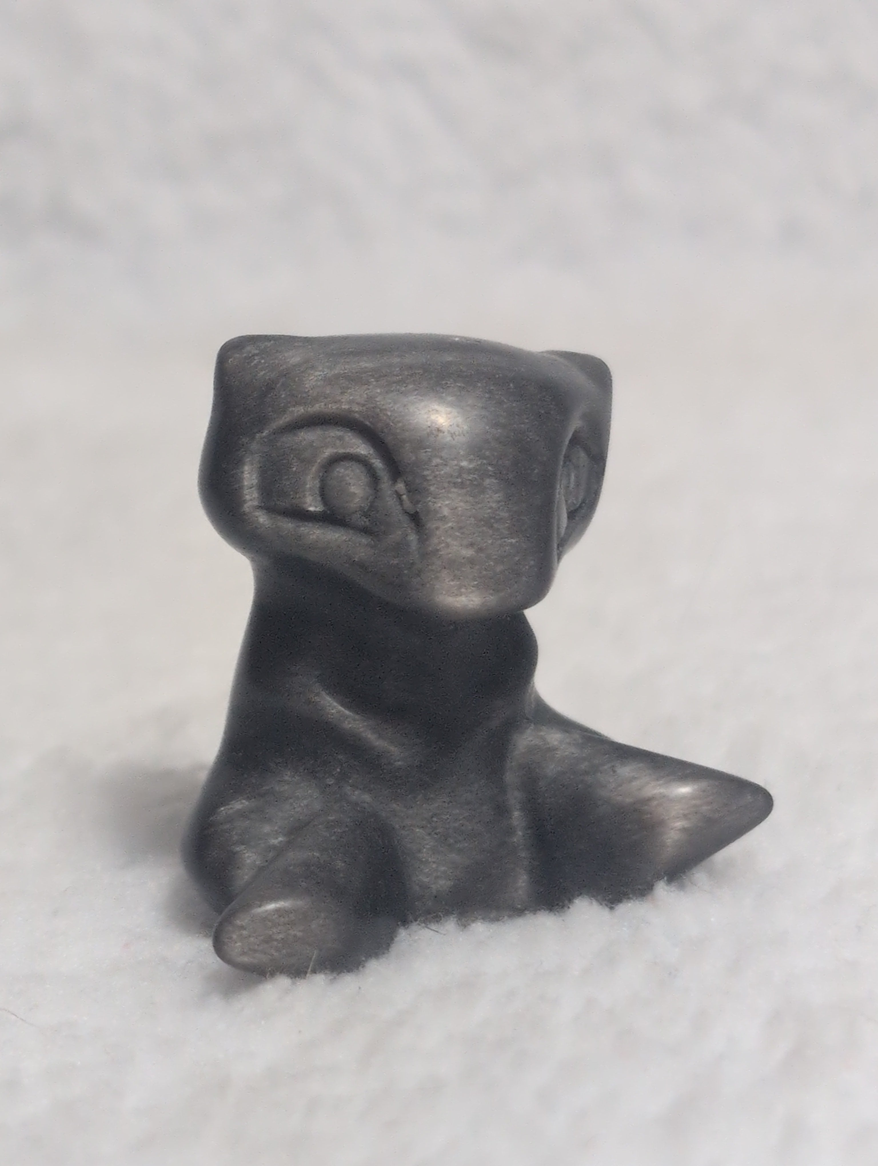 Mini Mew Pokemon carving by Syn's Crystal Co, featuring detailed crystal craftsmanship and vibrant colors.