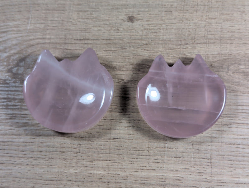 Cat Shaped Rose Quartz Bowl