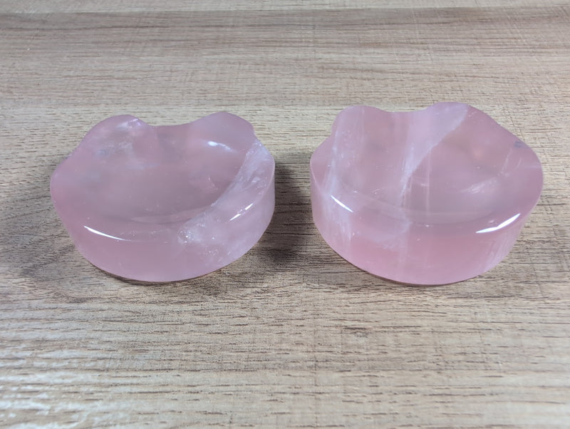 Teddy Bear Head Shaped Rose Quartz Bowl