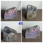 Polished Labradorite freeform crystal from Syn's Crystal Co showcasing iridescent flash and natural stone textures for intuition and protection.