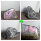 Polished Labradorite freeform crystal from Syn's Crystal Co, showcasing vibrant flash for intuition, protection, and transformation.