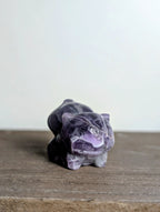 Hand-carved Bulbasaur crystal figurine from Syn's Crystal Co, showcasing detailed gemstone craftsmanship for nature and heart chakra.