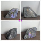 Polished flash Labradorite freeform crystal from Syn's Crystal Co, showcasing iridescent colors for intuition and protection.