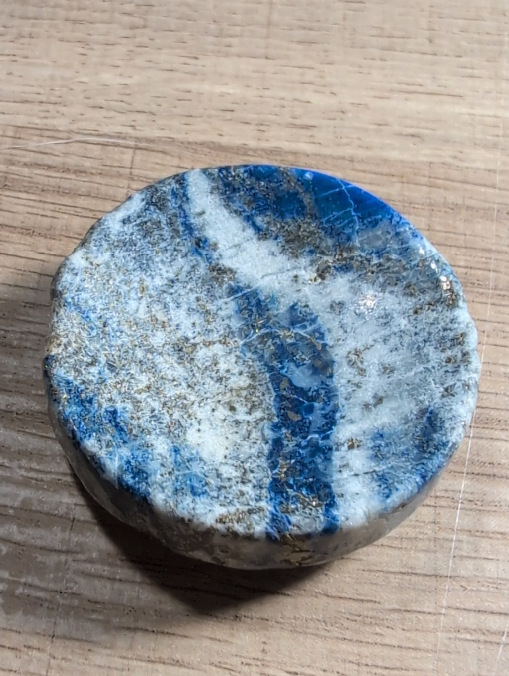 Lapis Lazuli crystal bowl from Syn's Crystal Co, natural blue gemstone dish for wisdom, intuition, and chakra display.