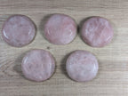 Round rose quartz bowl from Syn's Crystal Co, showcasing smooth, polished pink gemstone with a polished, rounded shape.