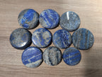 Lapis Lazuli crystal bowl by Syn's Crystal Co, showcasing deep blue gemstone with gold flecks, ideal for wisdom and chakra decor.