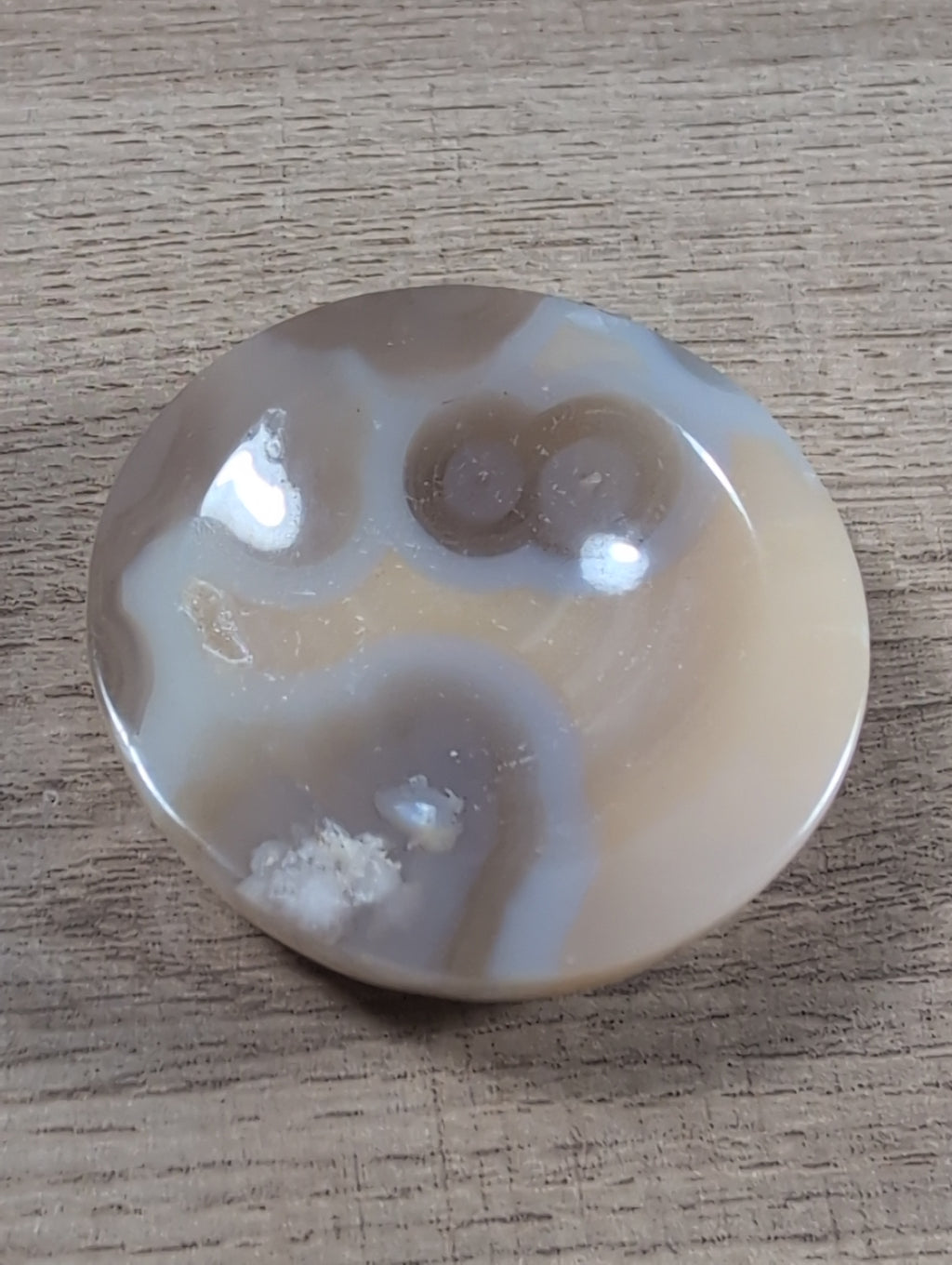 Round Flower Agate Bowl with vibrant pink, orange, and yellow flower patterns, crafted by Syn's Crystal Co.