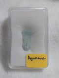 Natural aquamarine mini specimen from Syn's Crystal Co, featuring raw beryl crystal ideal for calm, clarity, and throat chakra healing.